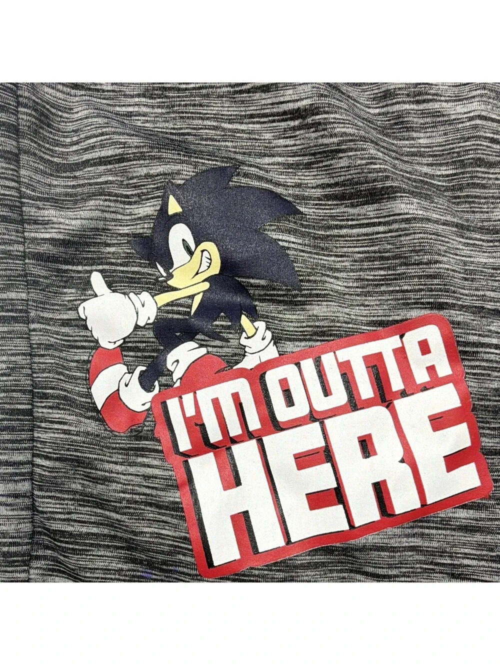 Sonic the Hedgehog Boys Size 6 Gray Athletic Shorts Drawstring Graphic 4
